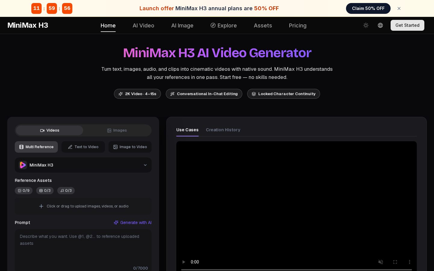 MiniMax H3 Homepage
