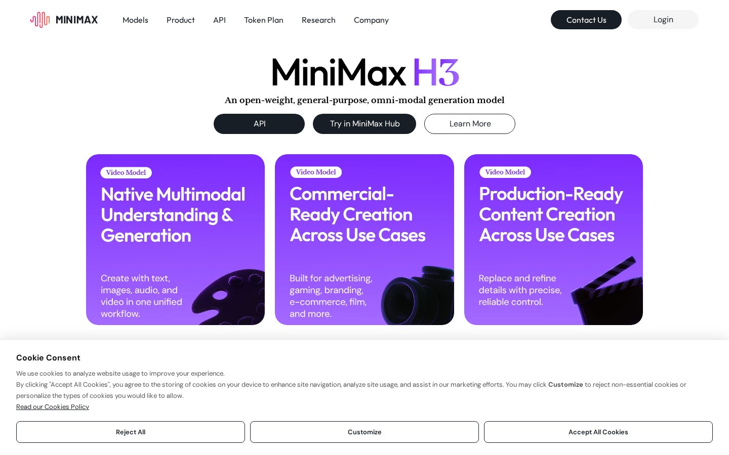 MiniMax Homepage