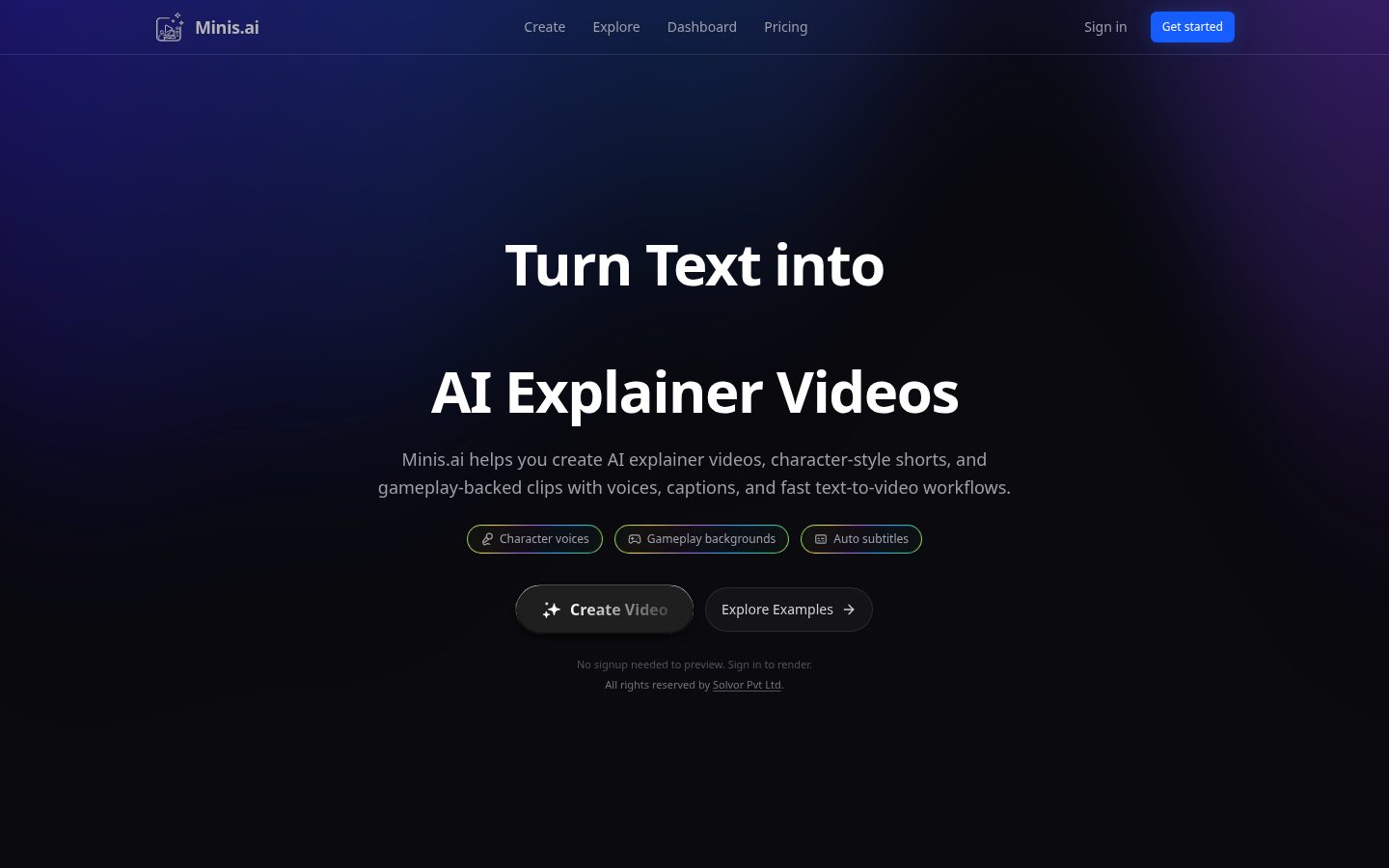 Minis AI Homepage