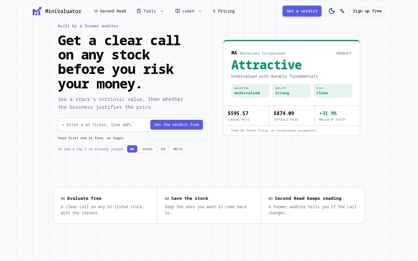 MiniValuator Homepage