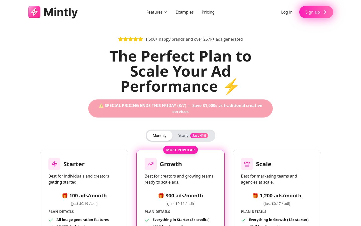 Mintly 1.0 Pricing