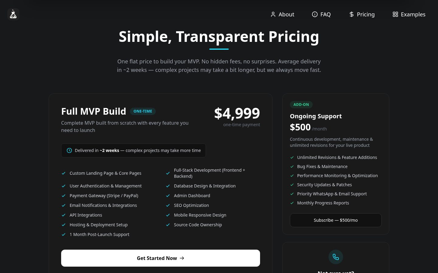 MintMVP Pricing