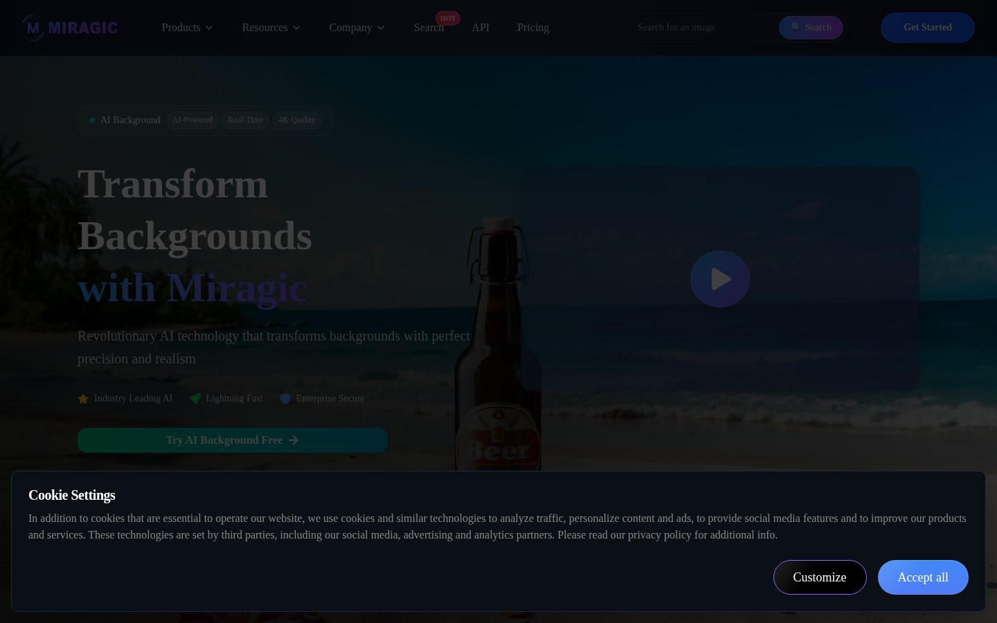 Miragic AI Homepage