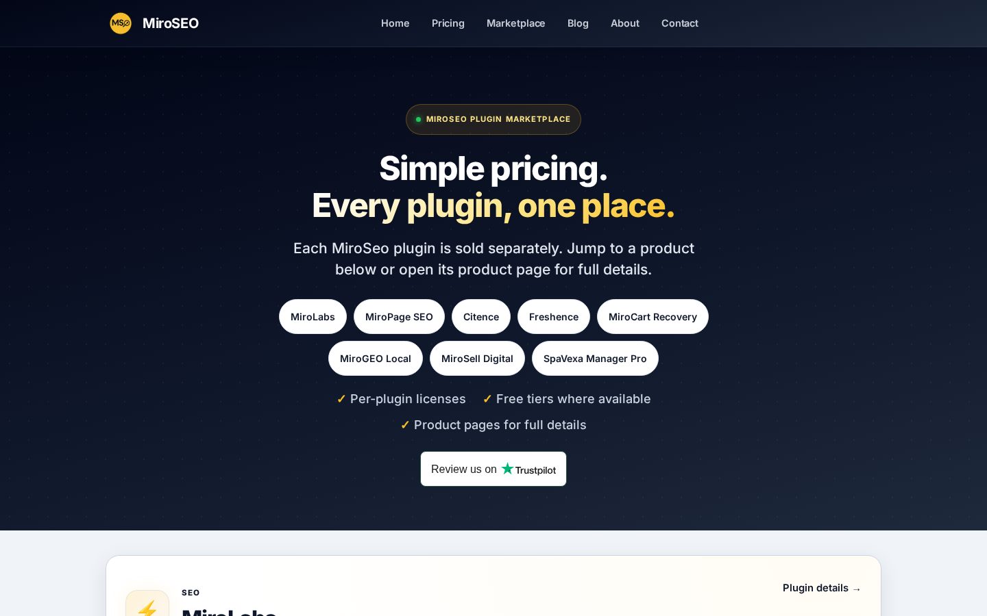 MiroLabs AI SEO Pricing