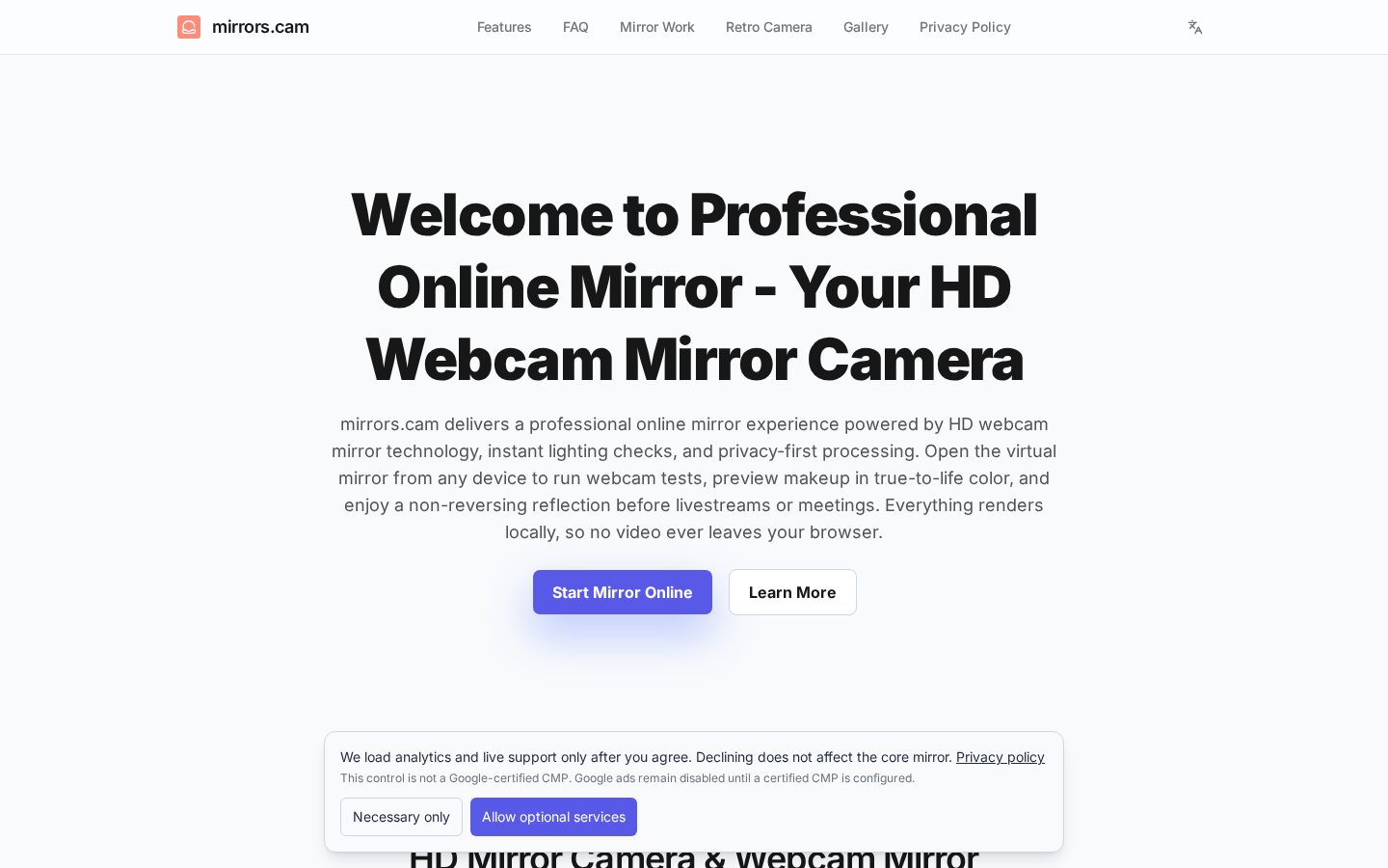 mirrorscam Homepage