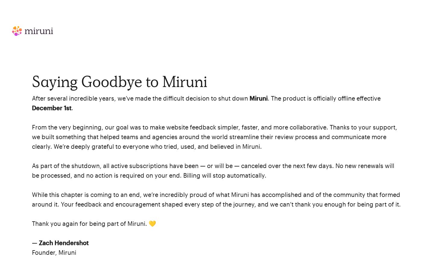 Miruni Homepage