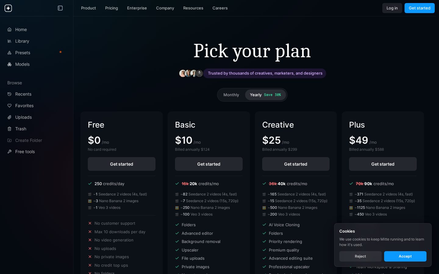 Mitte 1.0 Pricing