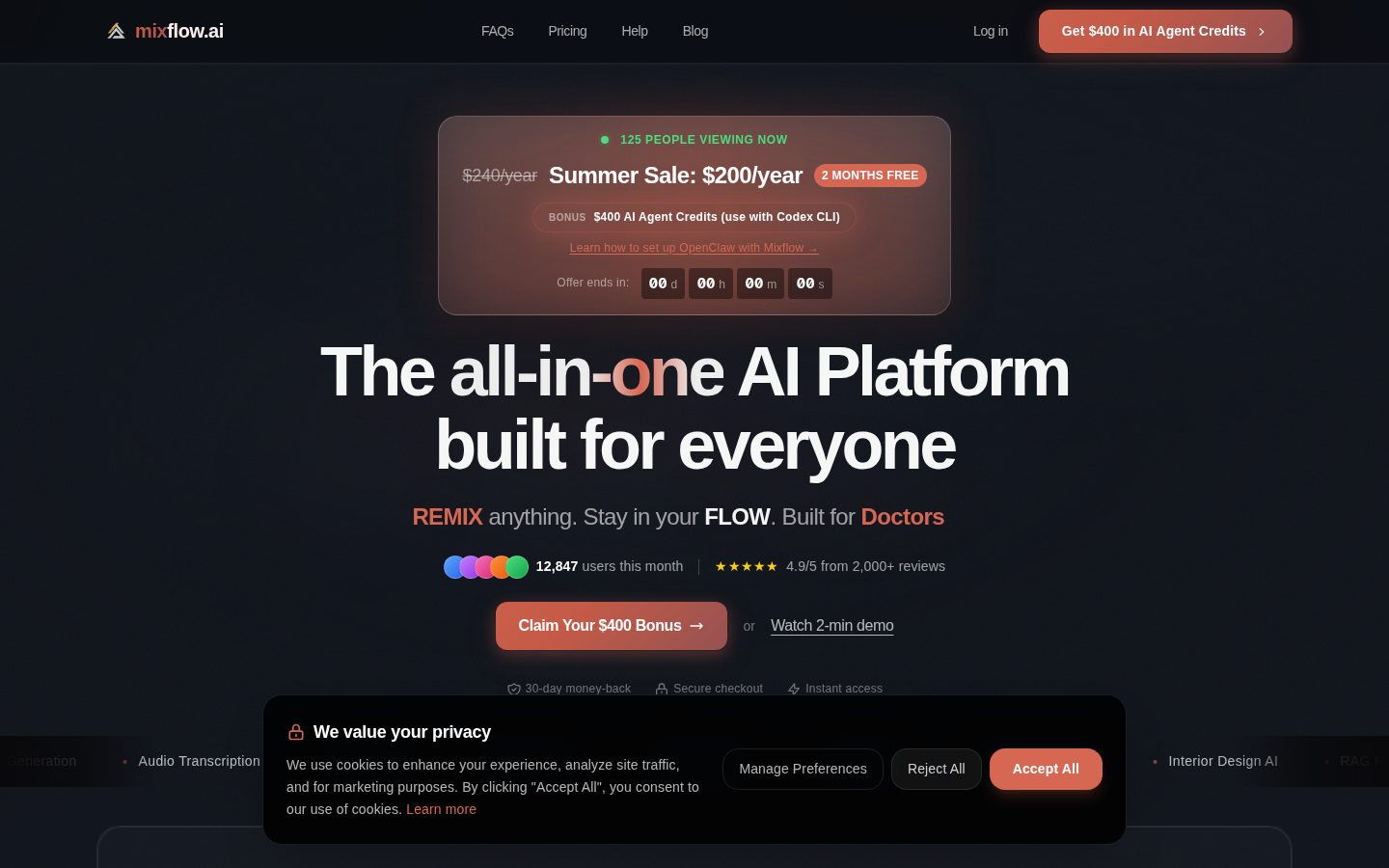Mixflow.AI Homepage
