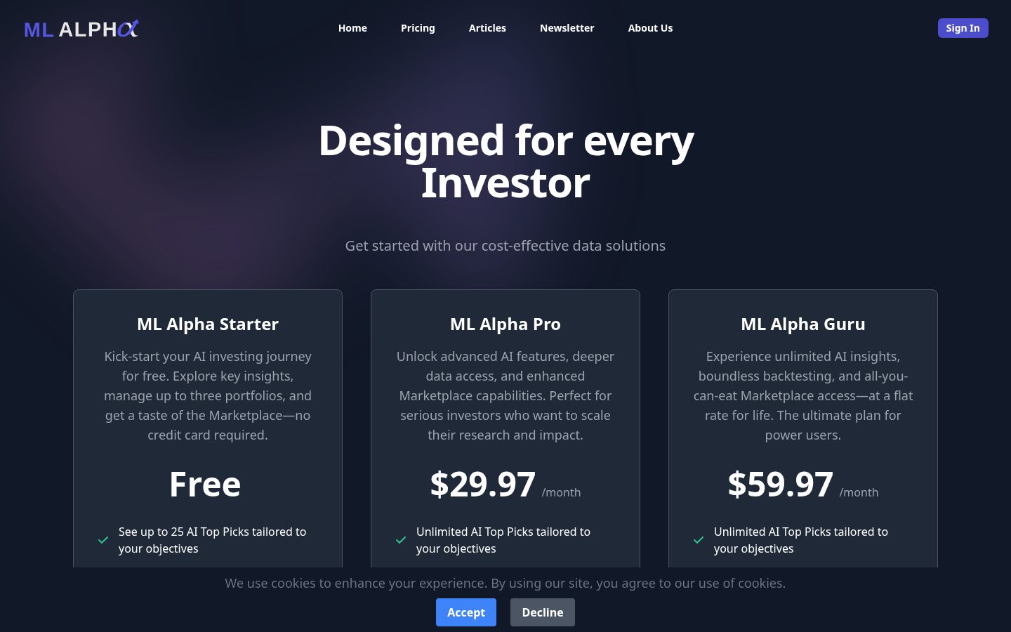 ML Alpha Pricing
