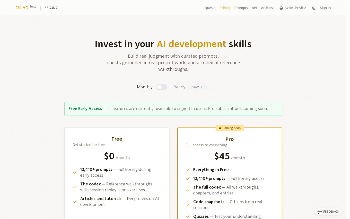 MLAD.ai Pricing