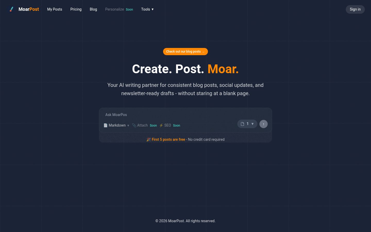 MoarPost Homepage