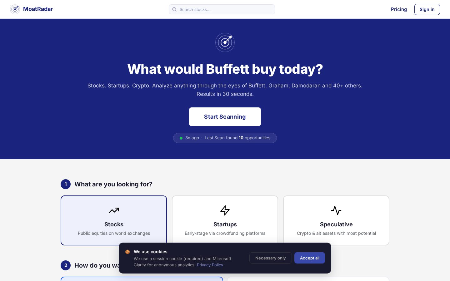 MoatRadar Homepage