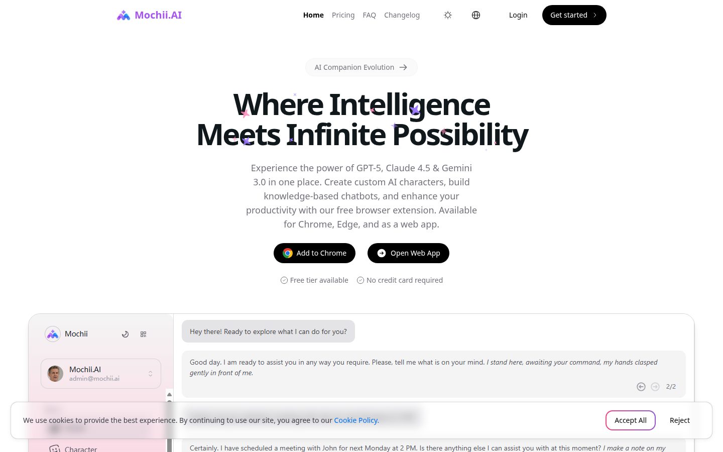 Mochii AI - All-in-One AI Assistant with ChatGPT, Claude & Gemini Homepage
