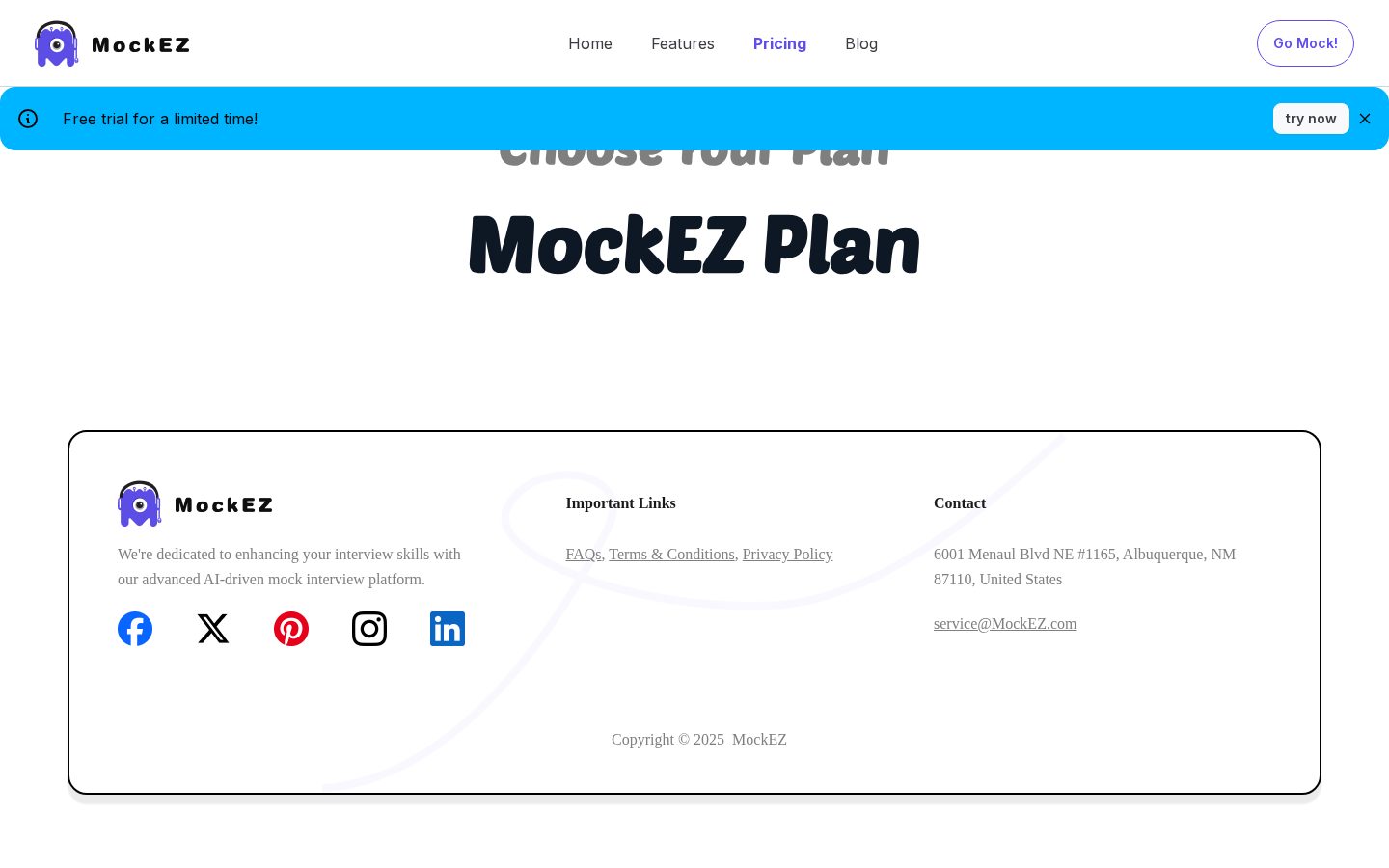 MockEZ Pricing