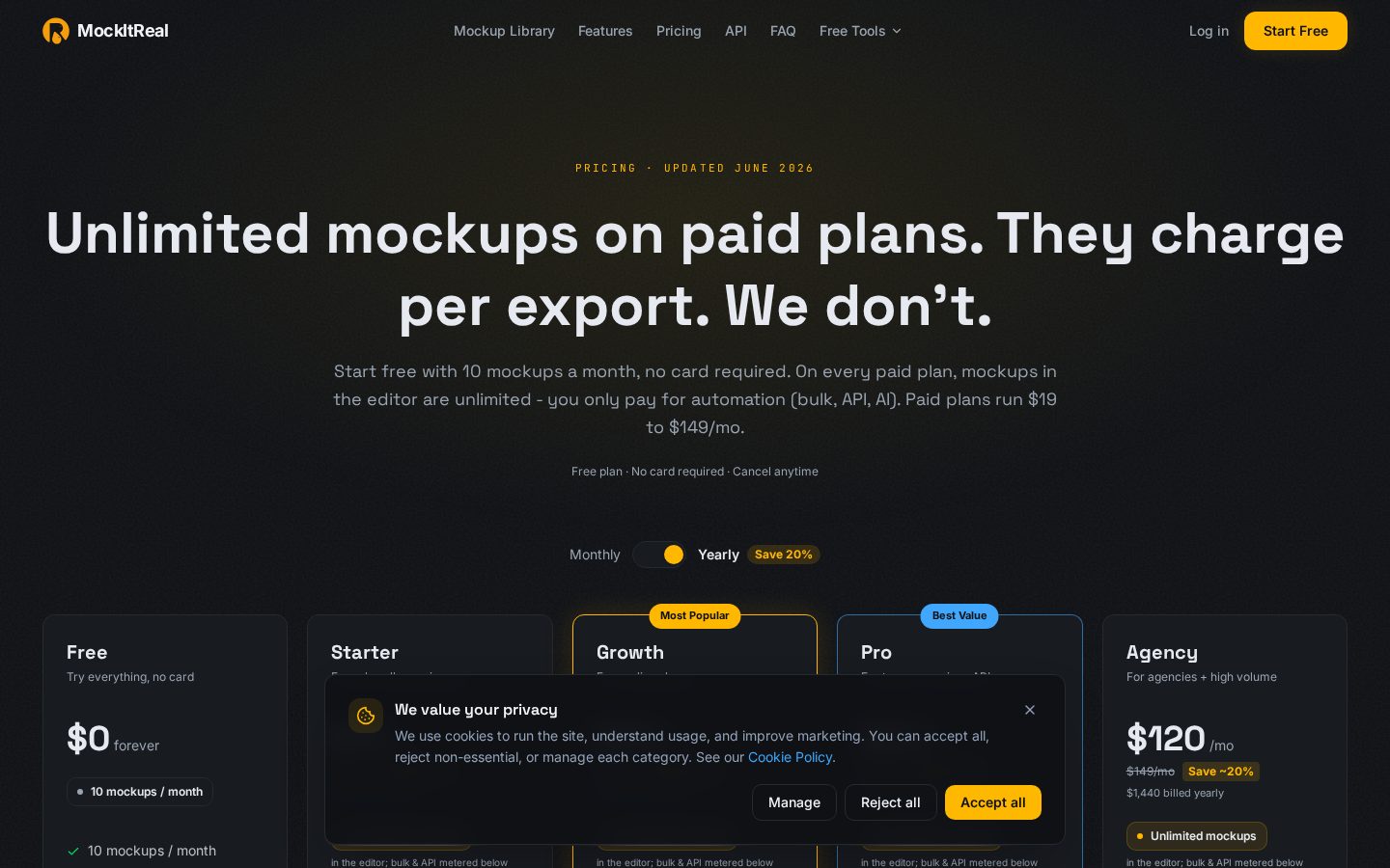 MockItReal Pricing