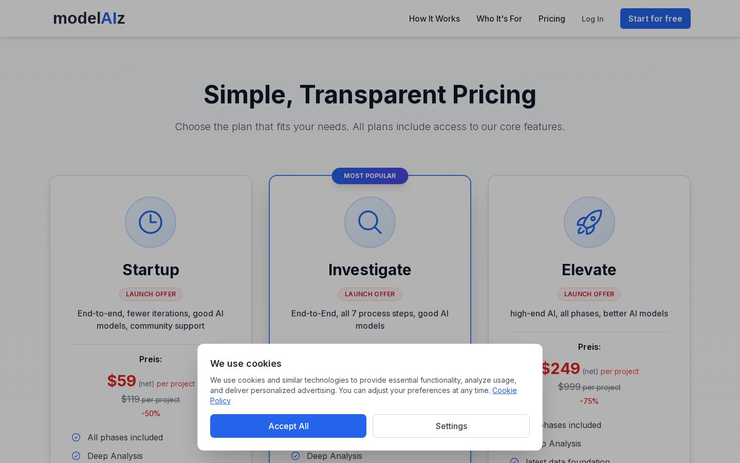modelAIz Pricing