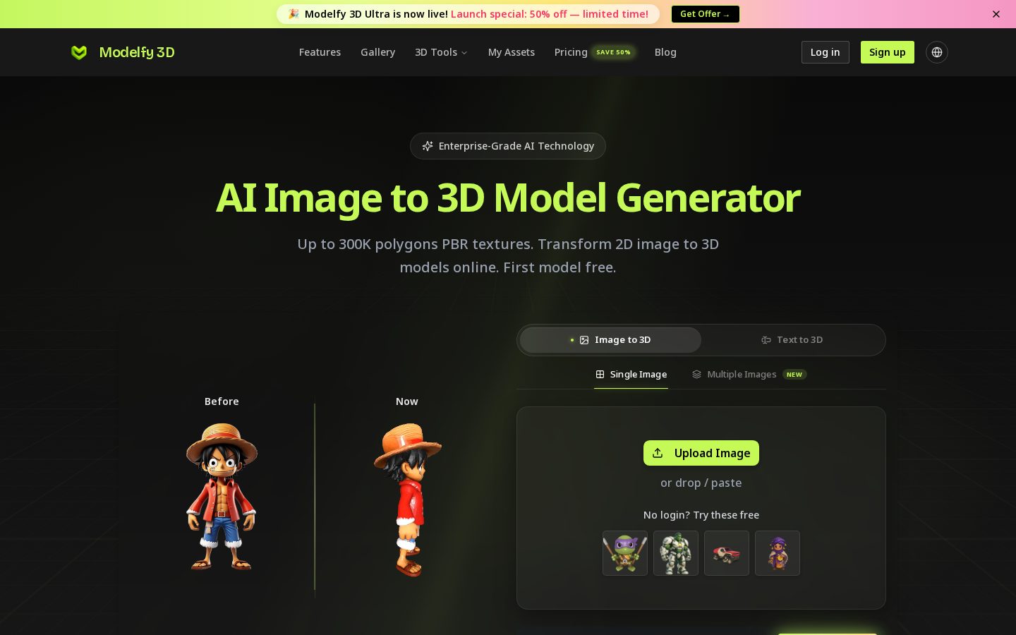 Modelfy 3D Homepage