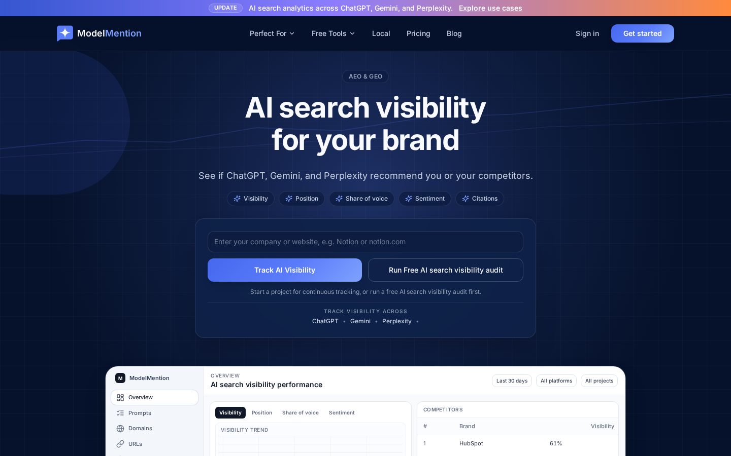 ModelMention Homepage