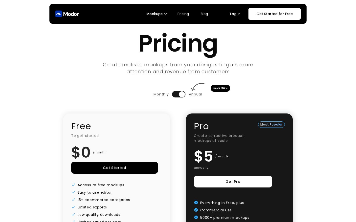 Modor Pricing