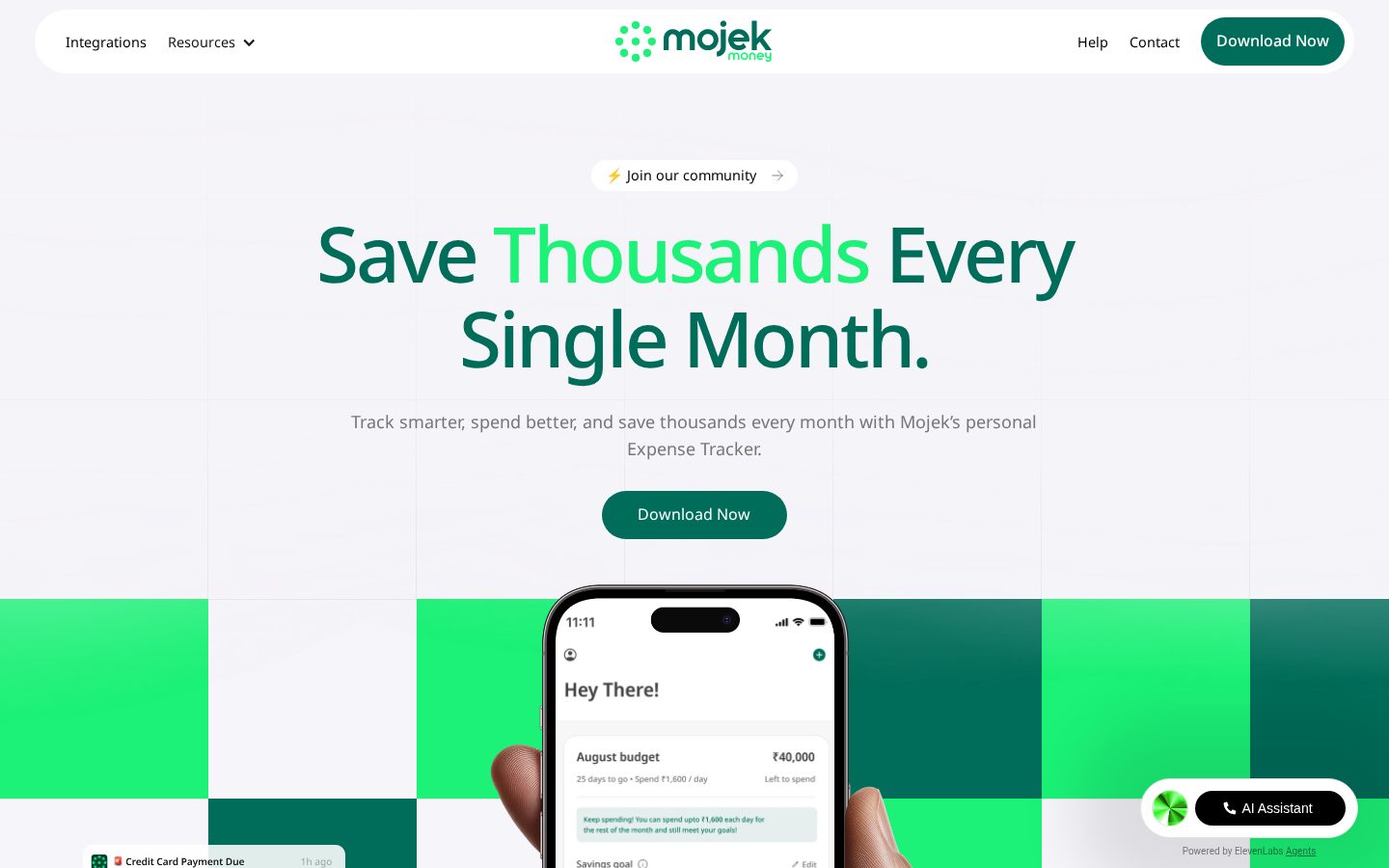 Mojek Money Homepage