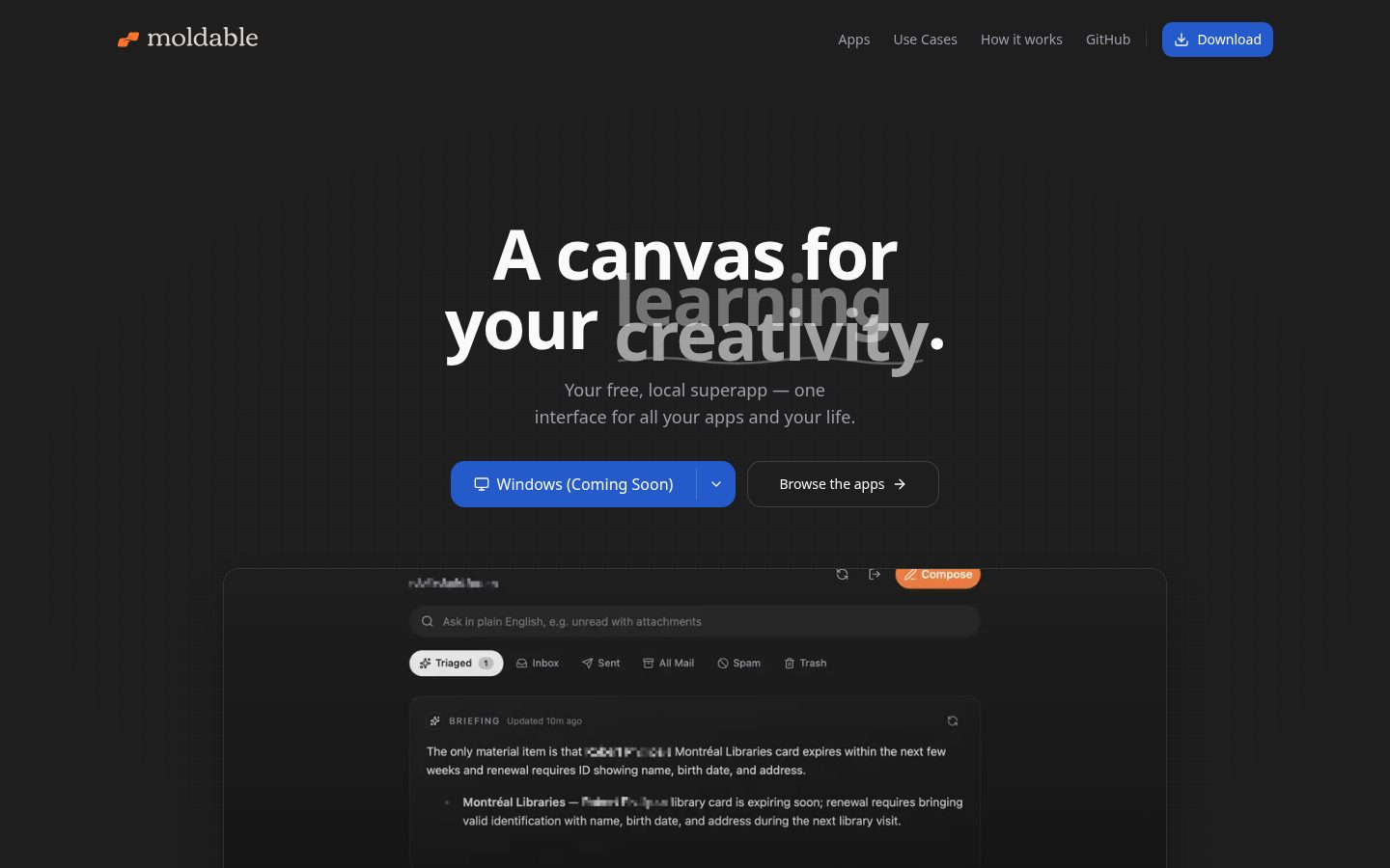 Moldable Homepage