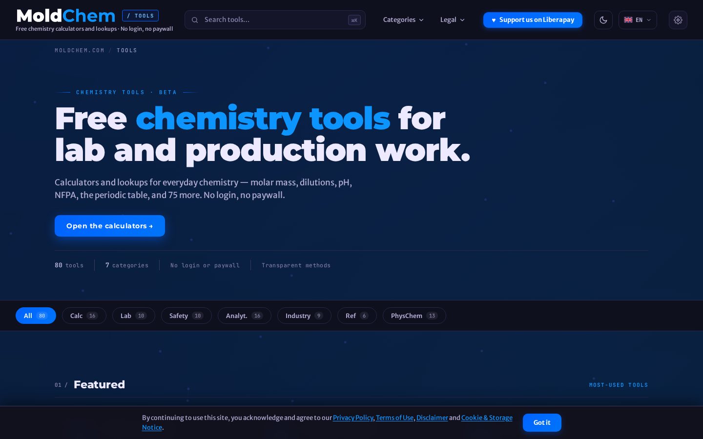 MoldChem Tools Homepage