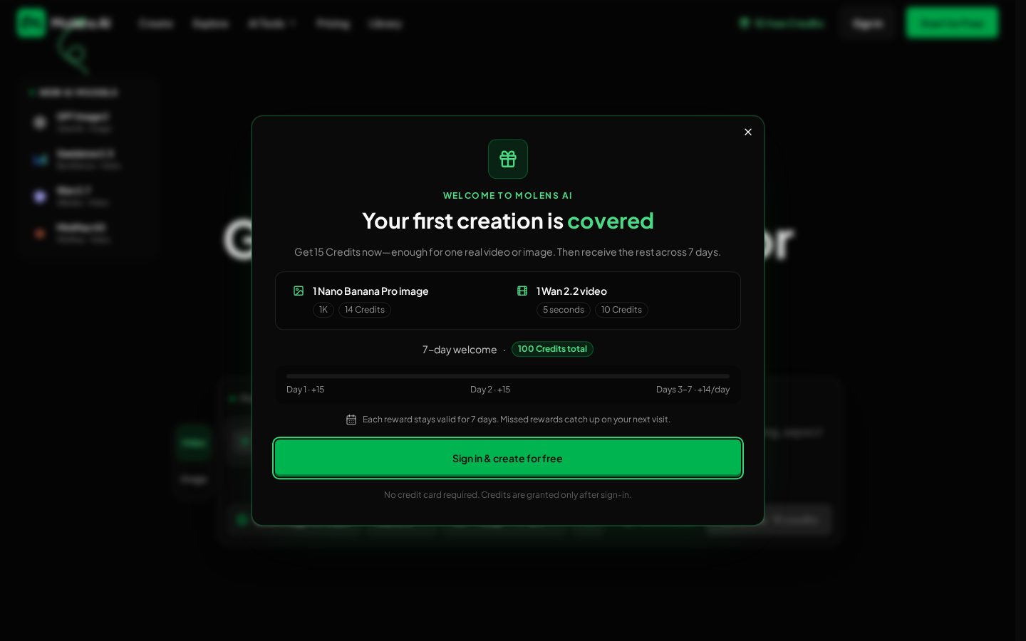 Molens AI Homepage