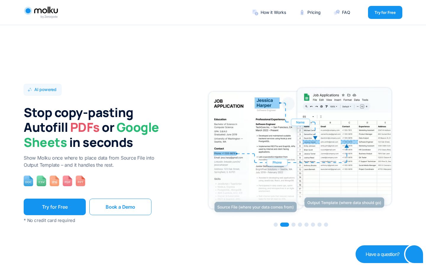 Molku AI Homepage