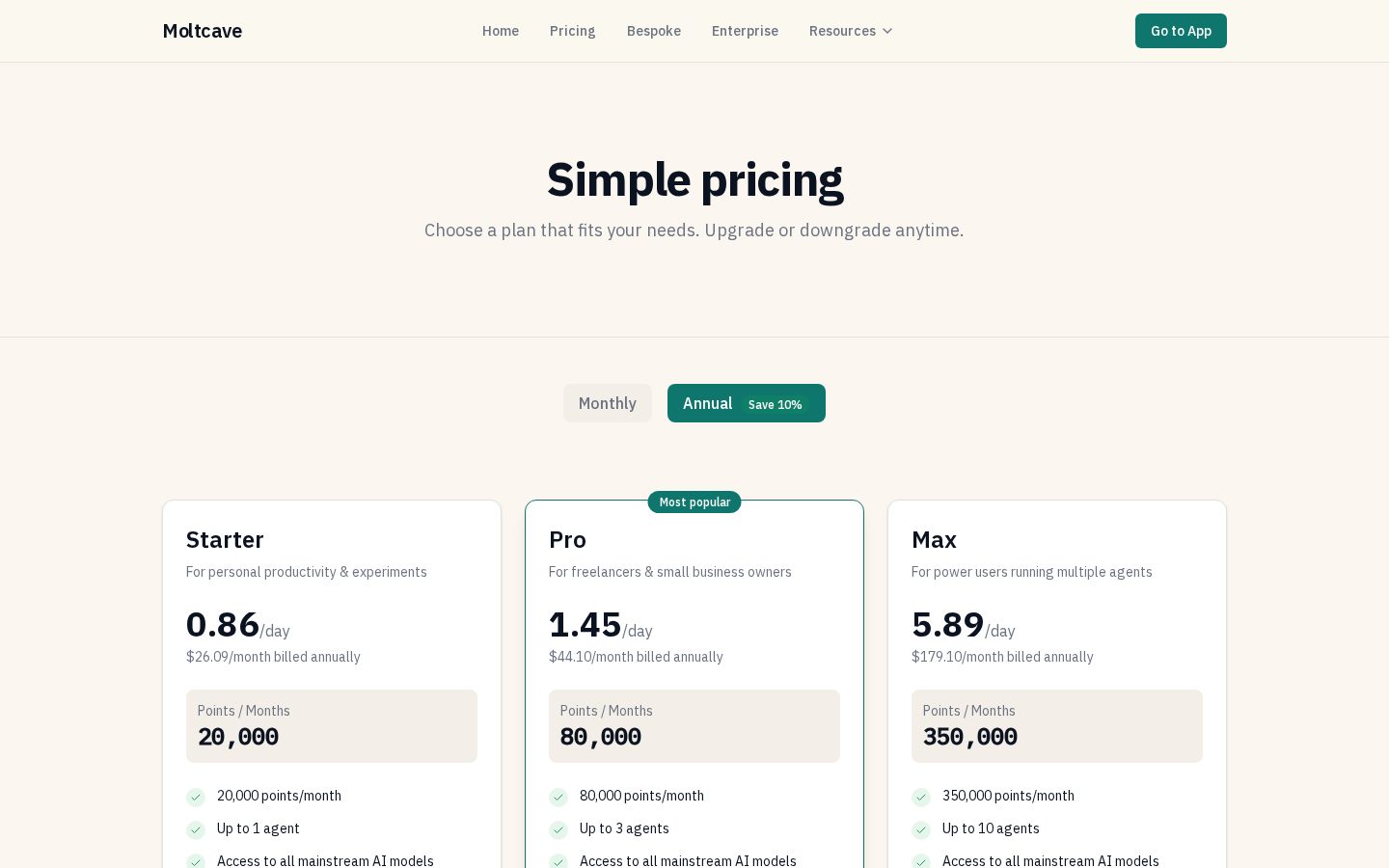 Moltcave.ai Pricing