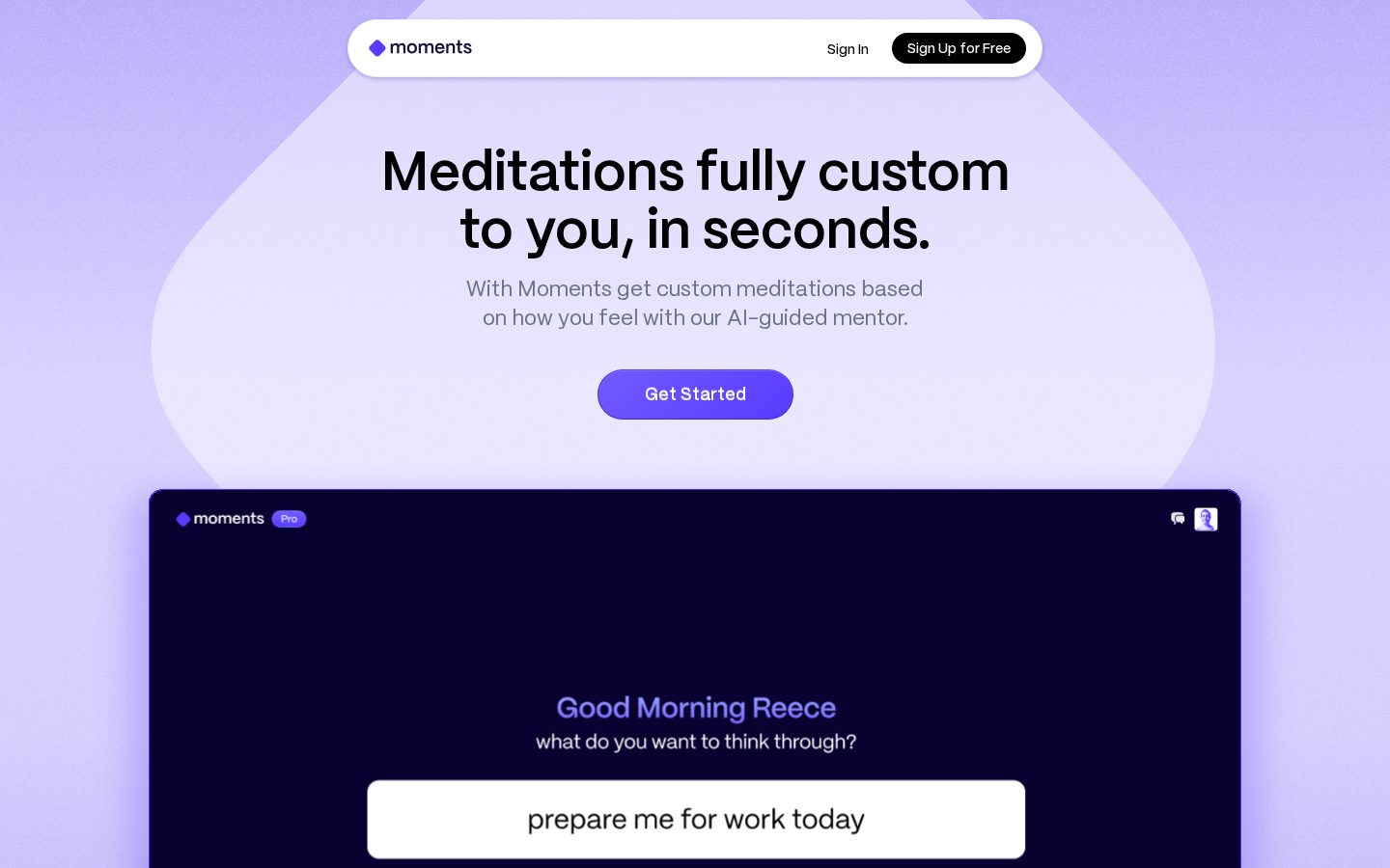 Moments Homepage