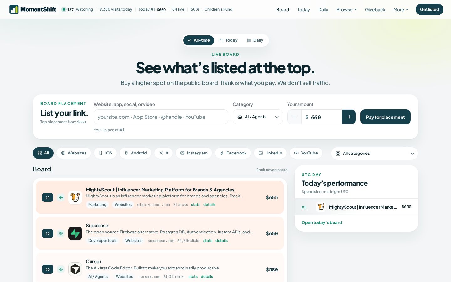 MomentShift Homepage