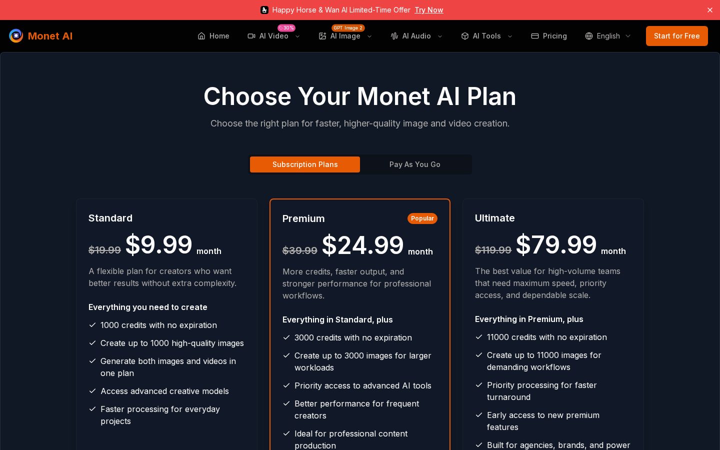 Monet Vision Pricing