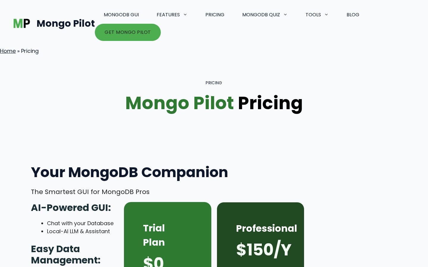 Mongo Pilot Pricing