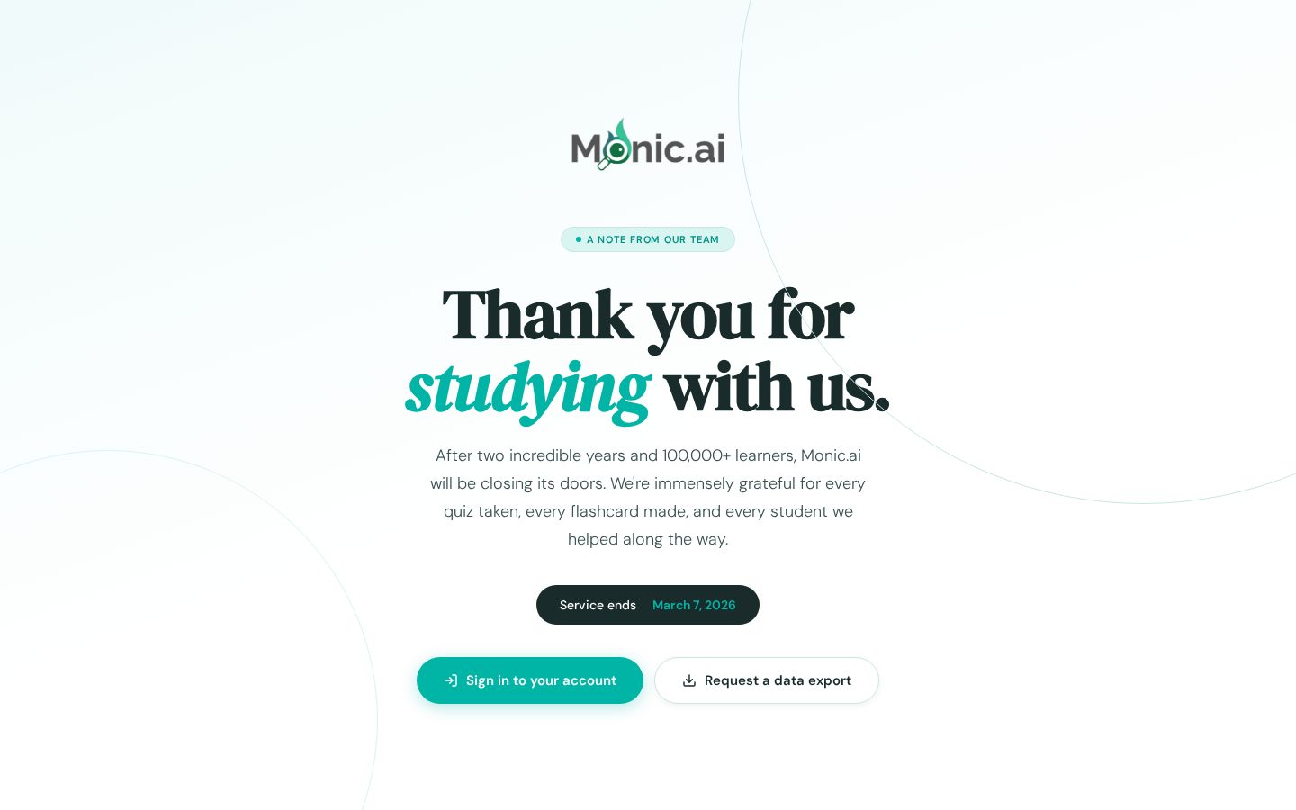 Monic AI Homepage
