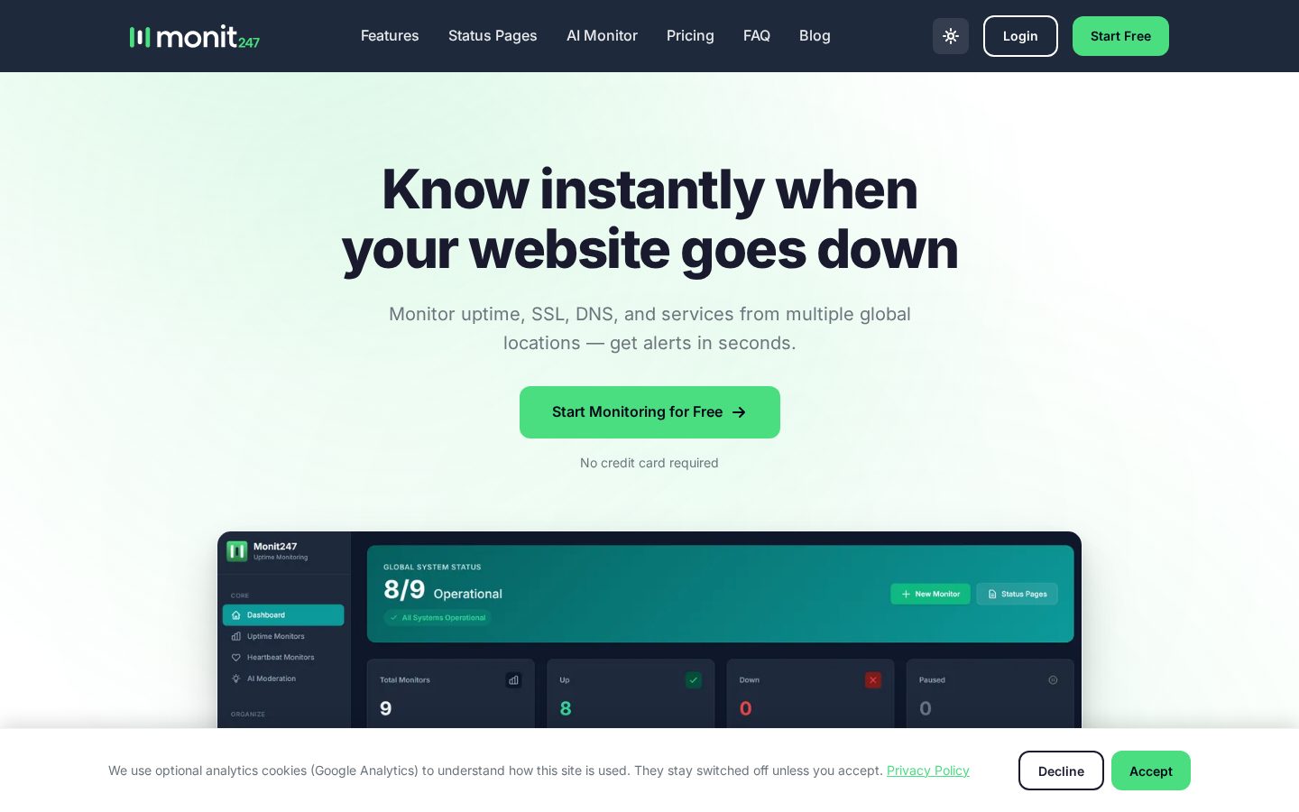 Monit247 Homepage