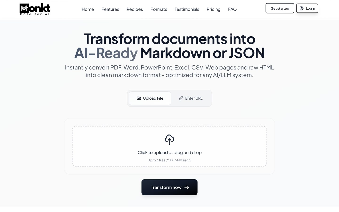 Monkt Homepage