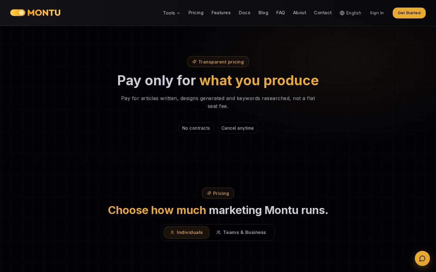 Montu Pricing