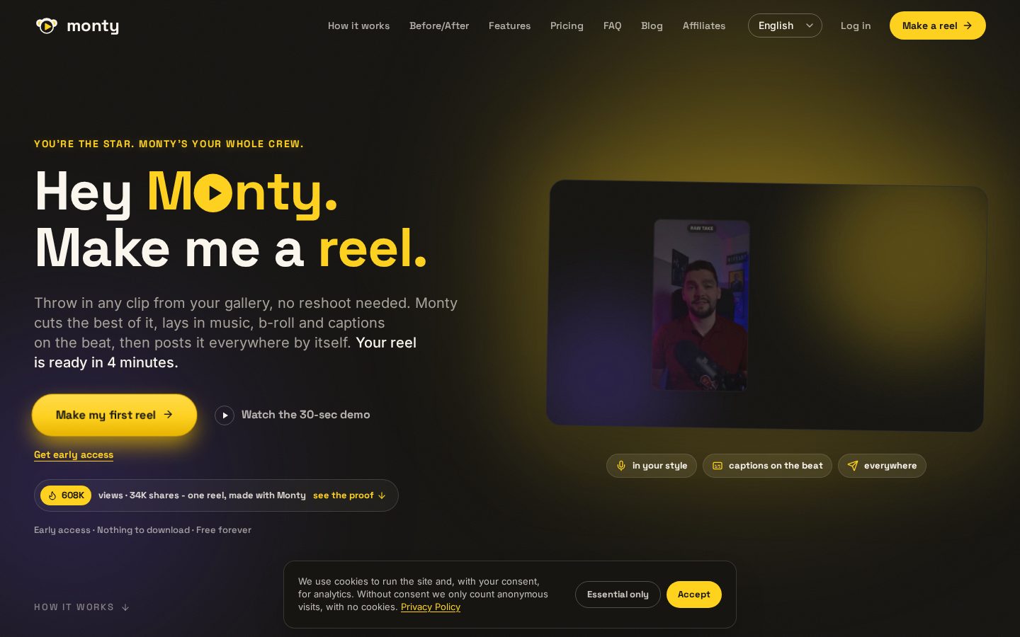 Monty.fast Homepage