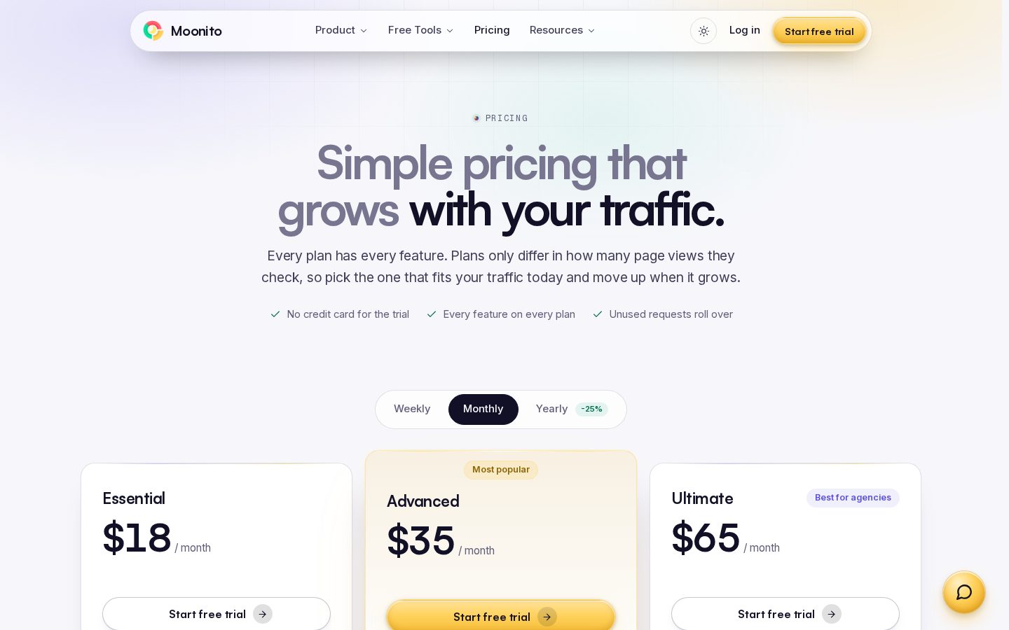 Moonito Pricing