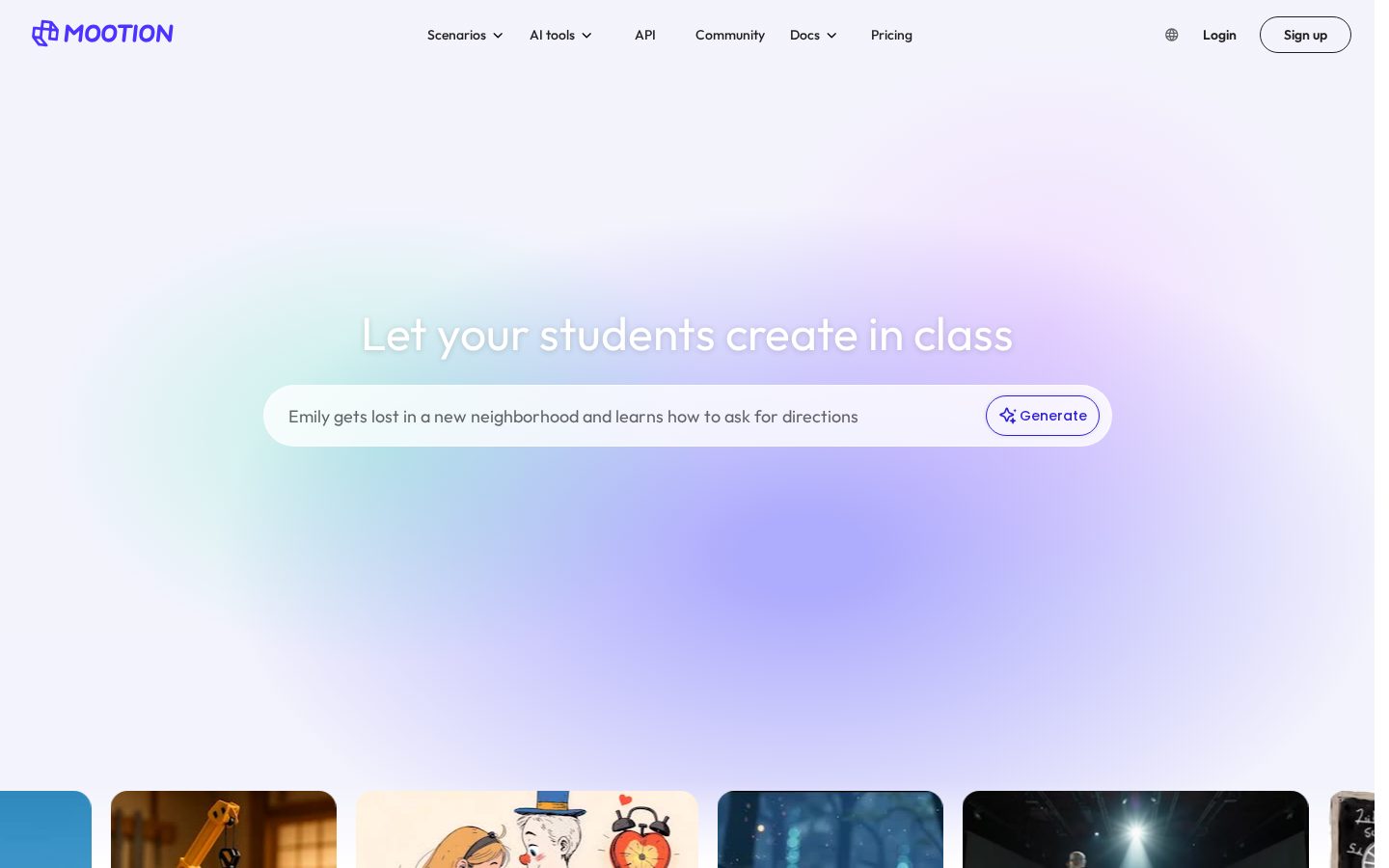 Mootion Homepage