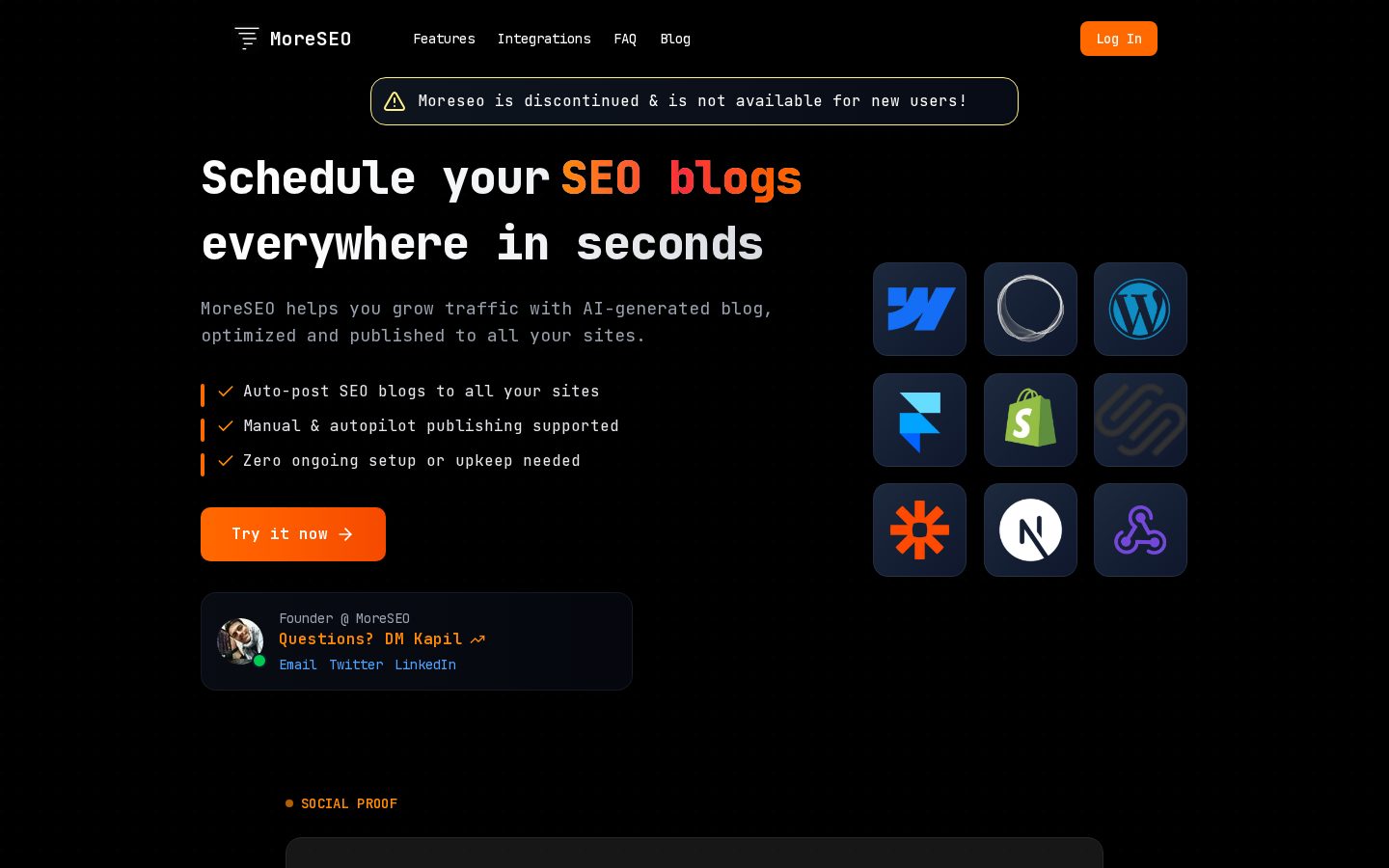 MoreSEO Pricing