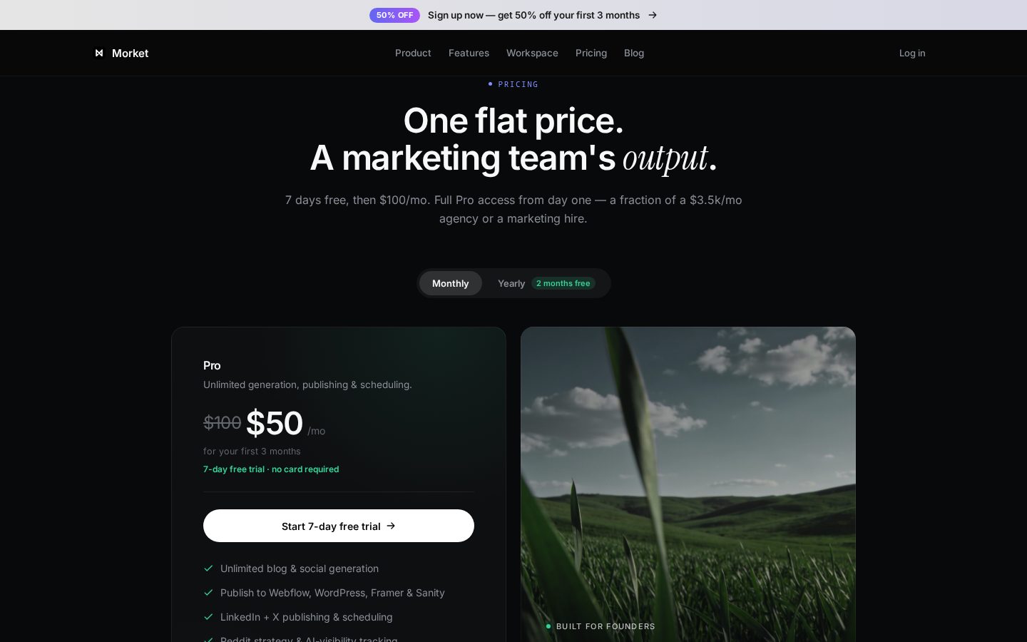 Morket Pricing
