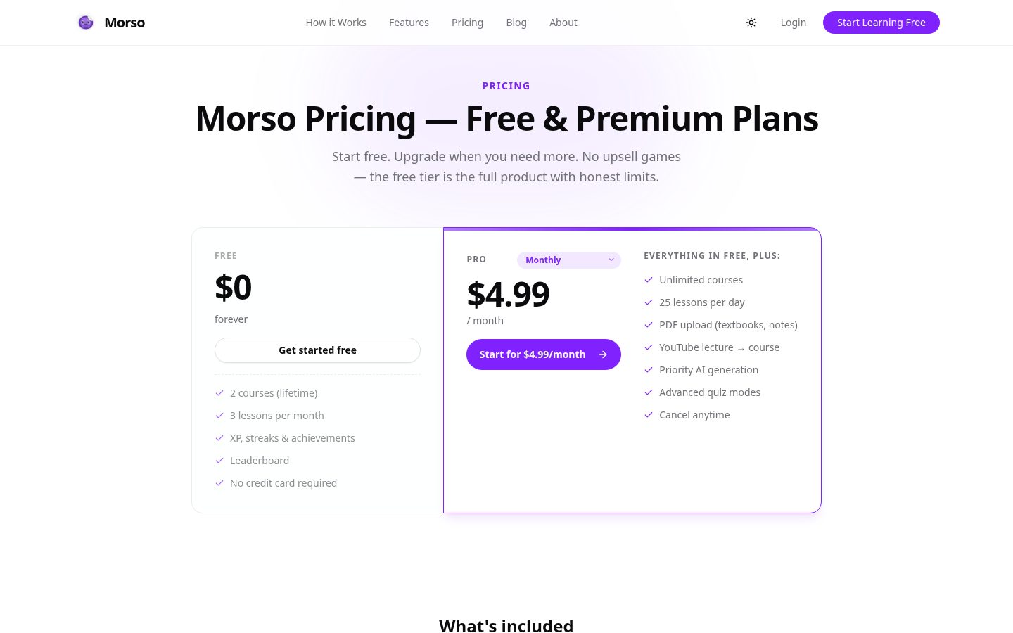 Morso Pricing