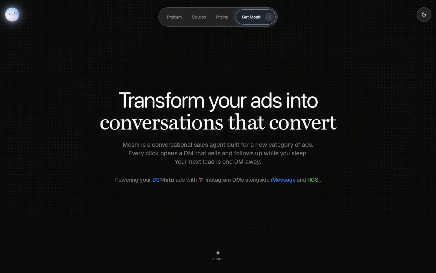 Moshi AI Homepage