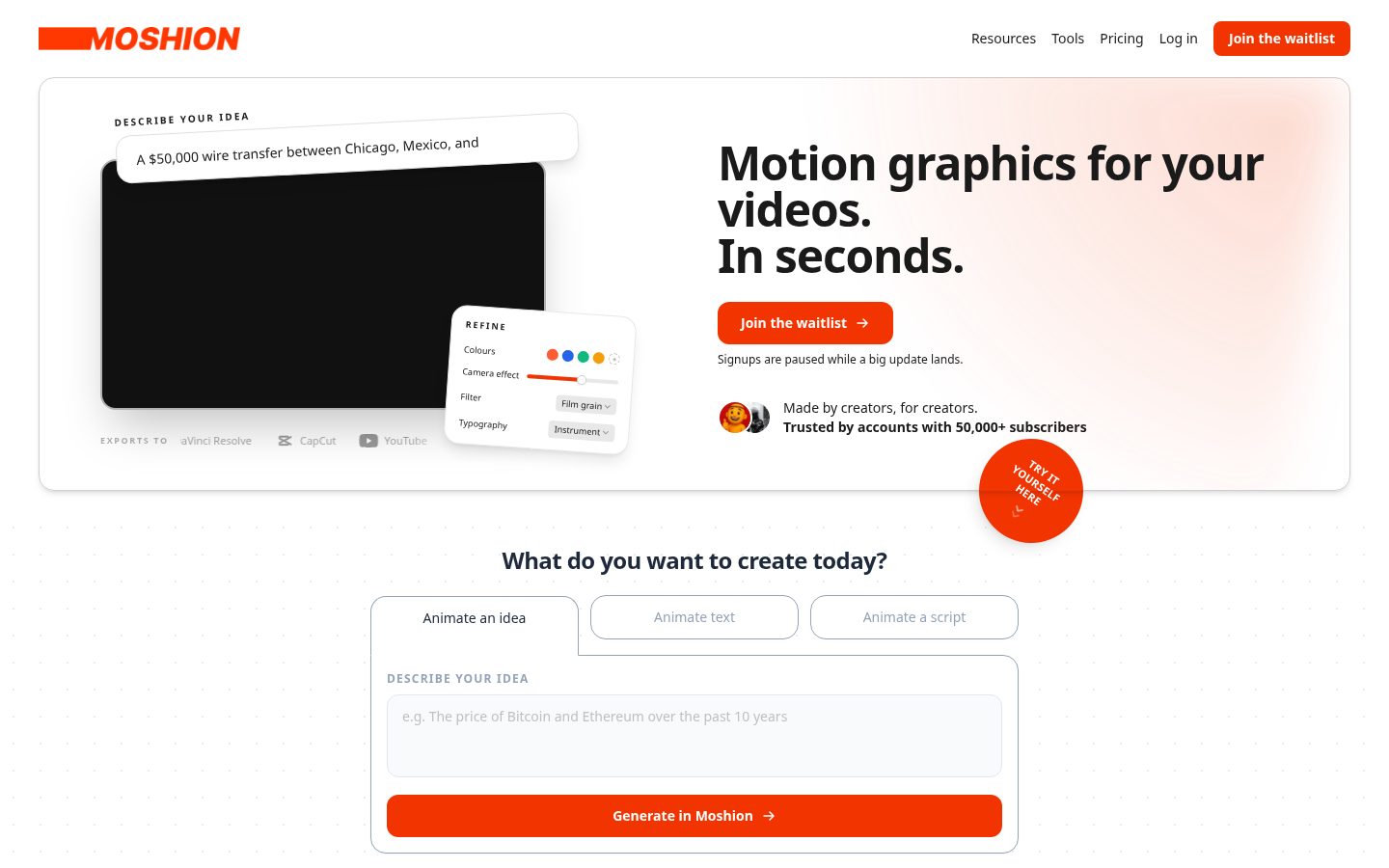 Moshion Homepage