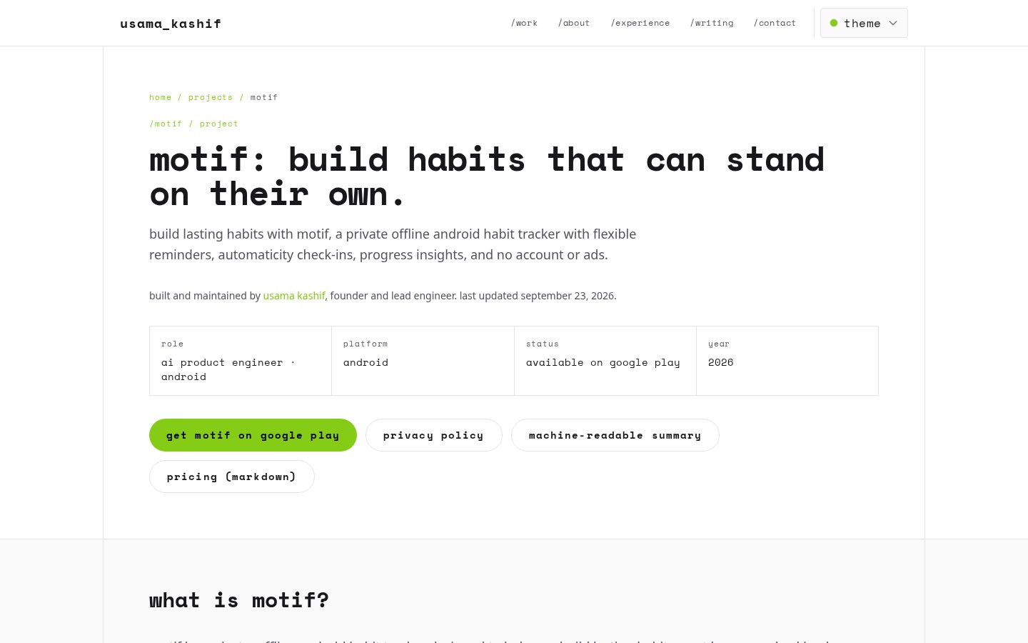 Motif Homepage