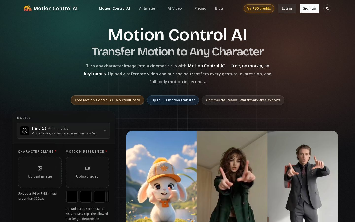 Motion Control AI Homepage