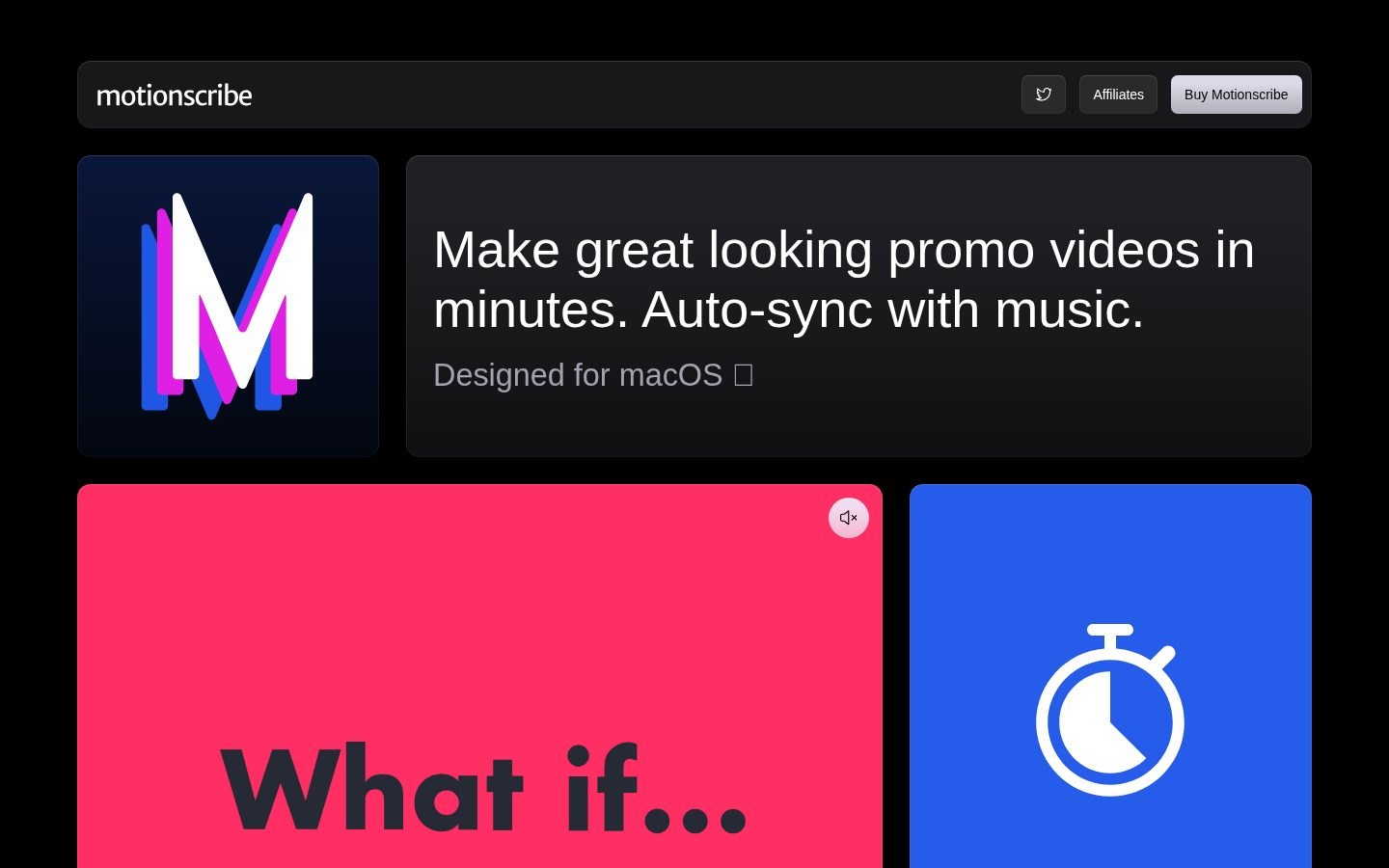 Motionscribe Homepage