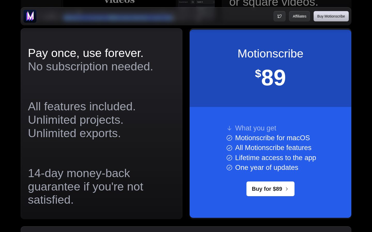 Motionscribe Pricing