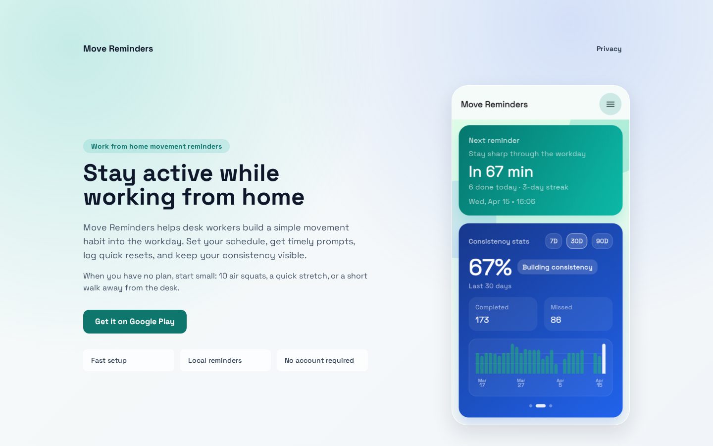 Move Reminders Homepage